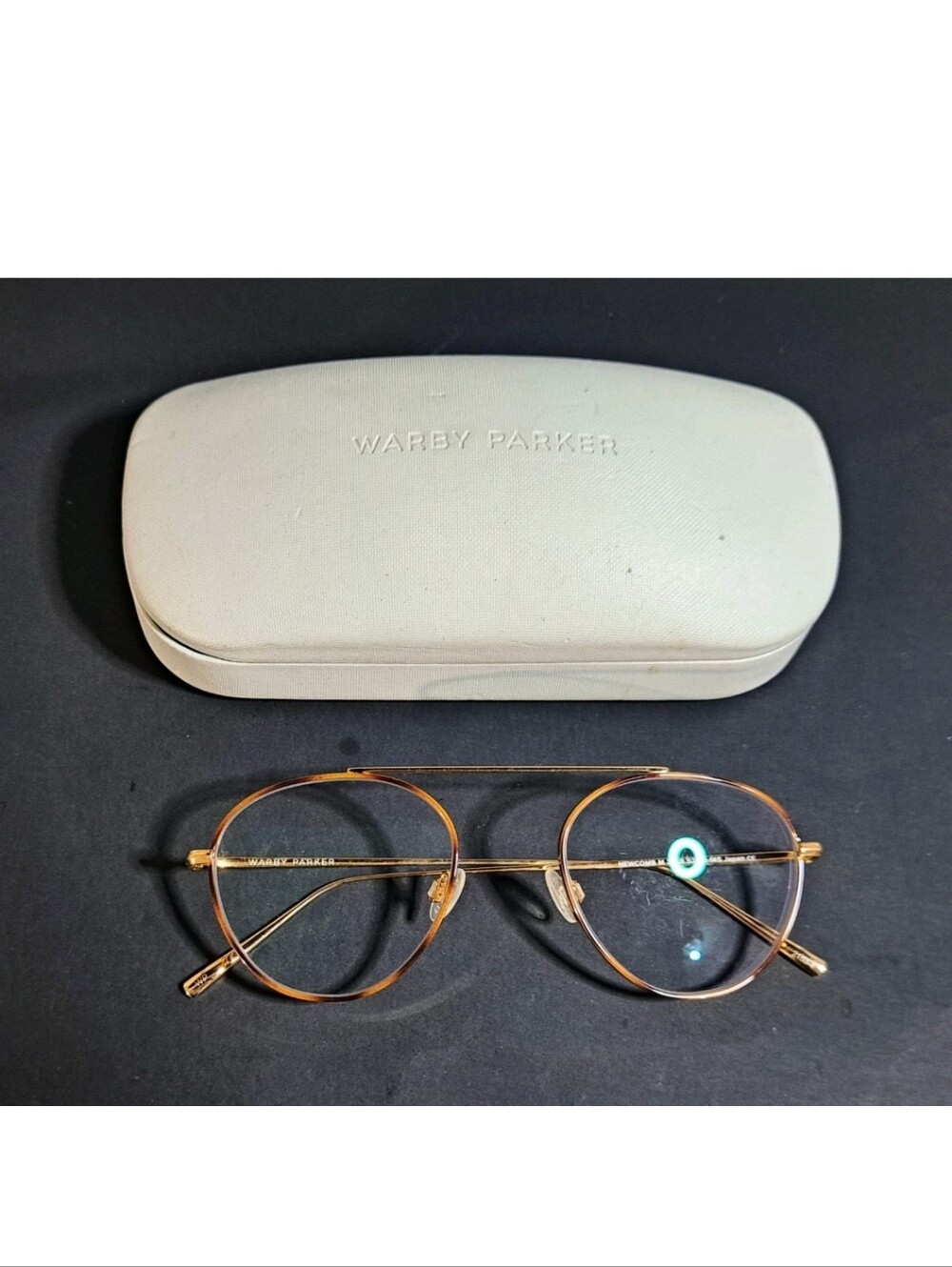 Warby Parker Newcomb M 2308 Eyeglasses Aviator Tortoise Gold Unisex New Japan